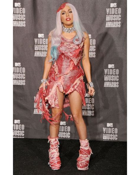 lady gaga wearing meat
